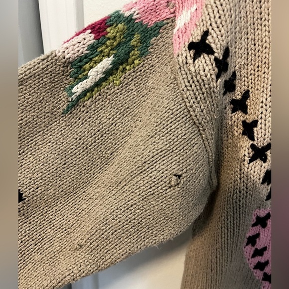 Vintage 1980s Culinane Hand Knit Animal Print Sweater - Picture 5 of 7